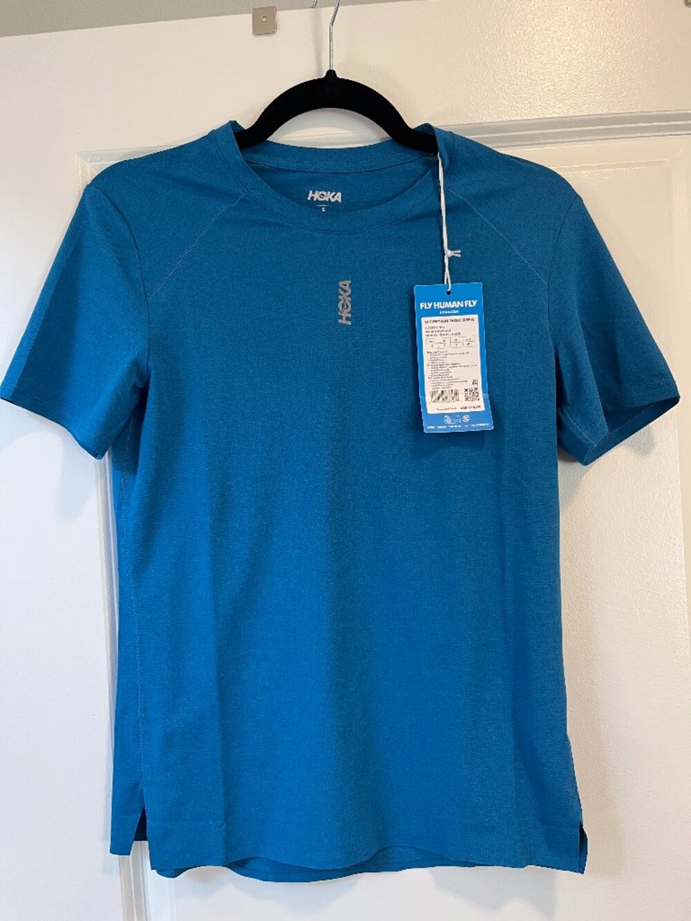 Hoka Blue Every Run Short Sleeve Running Tee - Women's S